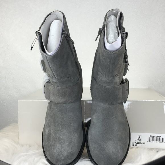 NIB‎ Marc Fisher Parole Buckle Moto Biker Boots Suede 6M - Picture 4 of 7